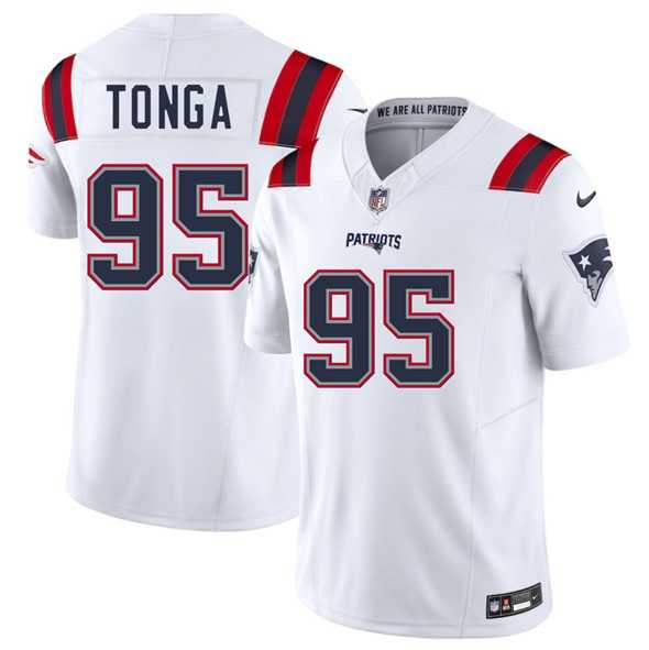 Men & Women & Youth New England Patriots #95 Khyiris Tonga White 2025 F.U.S.E. Vapor Limited Stitched Jersey->new england patriots->NFL Jersey
